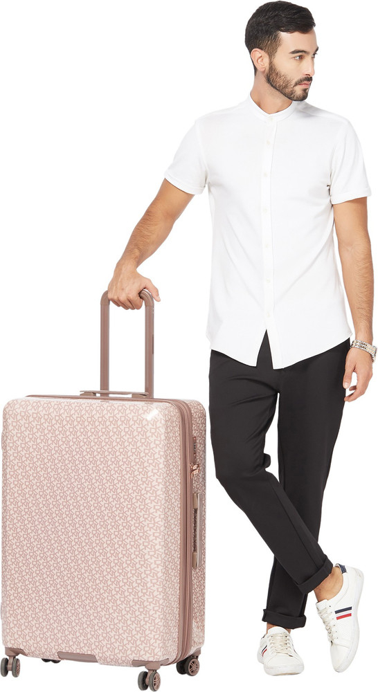 DKNY Vintage Signature Check in Suitcase 4 Wheels 24 inch DARK ROSE Price in India Flipkart