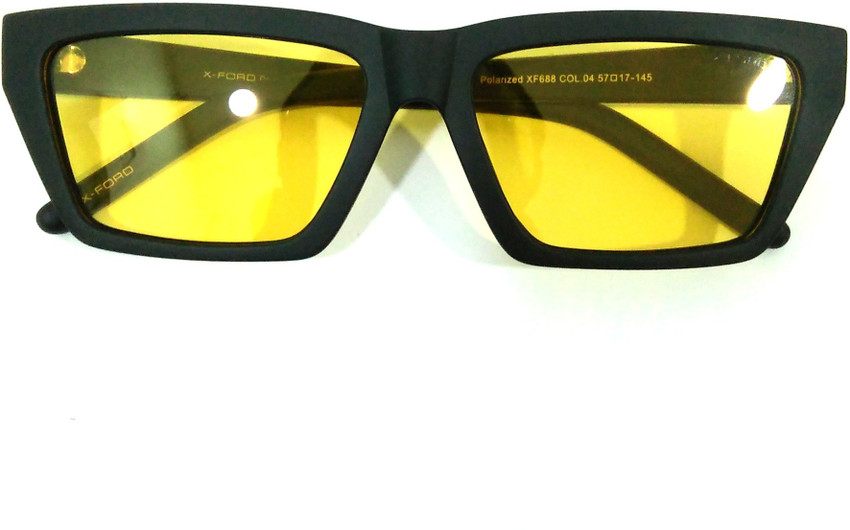 Buy X FORD Retro Square Sunglasses Yellow For Men Women Online