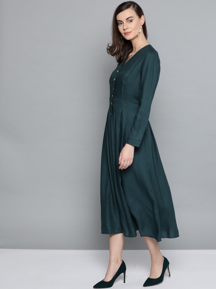 HARPA Women Fit and Flare Green Dress - Price History