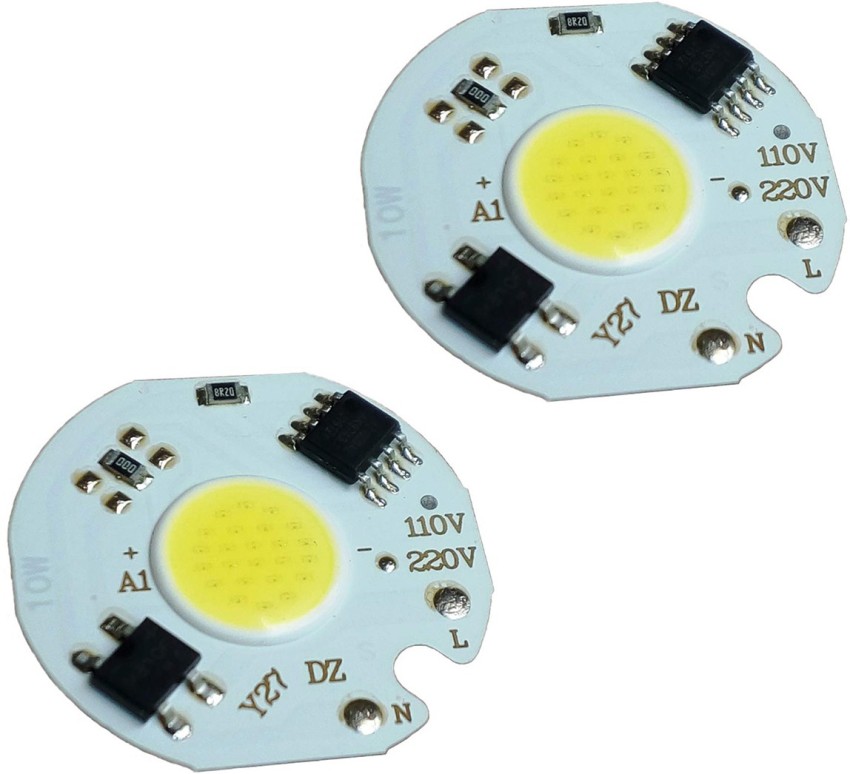 TCS 2Pieces of LED COB Chip Light 10W 220V Input Smart IC Cold White DIY  For LED Spotlight Floodlight Light Electronic Hobby Kit Price in India -  Buy TCS 2Pieces of LED