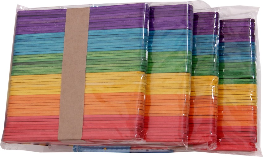 imtion ( 240 Pcs Coloured Wooden ice Cream Sticks multi color