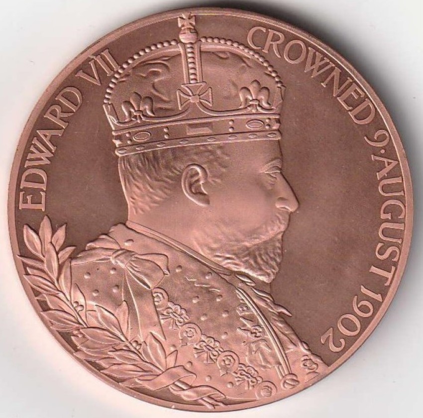 GOLDEN ARTS Crowned 1902 Edward VII Extremely Rare Coin Medieval