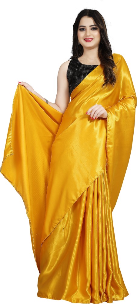 Plain saree with hot sale designer blouse flipkart