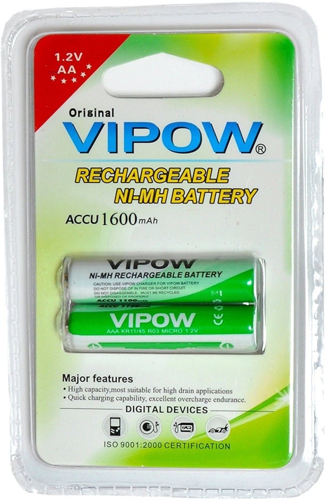 Pololu - Rechargeable NiMH AA Battery: 1.2 V, 2200 mAh, 1 cell
