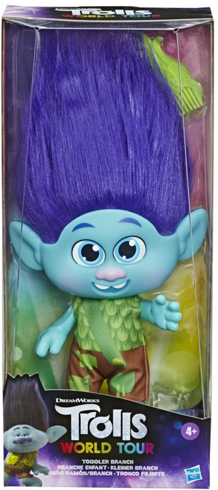 Trolls World Tour Toddler Branch Doll with Removable Outfit Hair