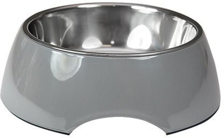 Tails Melamine / Stainless Steel Pet Bowl Black - Large