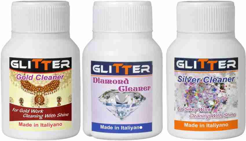 Passion Bazaar Glitter Gold Cleaner For Gold Work Cleaning With Shine  Liquid Suitable For Cleaning, Polish, Finishing White, Rose