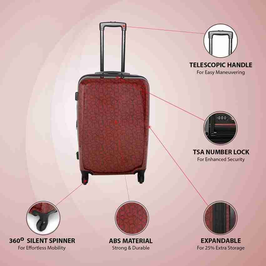 Calvin Klein Monogram Expandable Check in Suitcase 28 inch RED