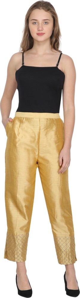 Hailee Satin Trousers  Champagne Gold  Pretty Lavish