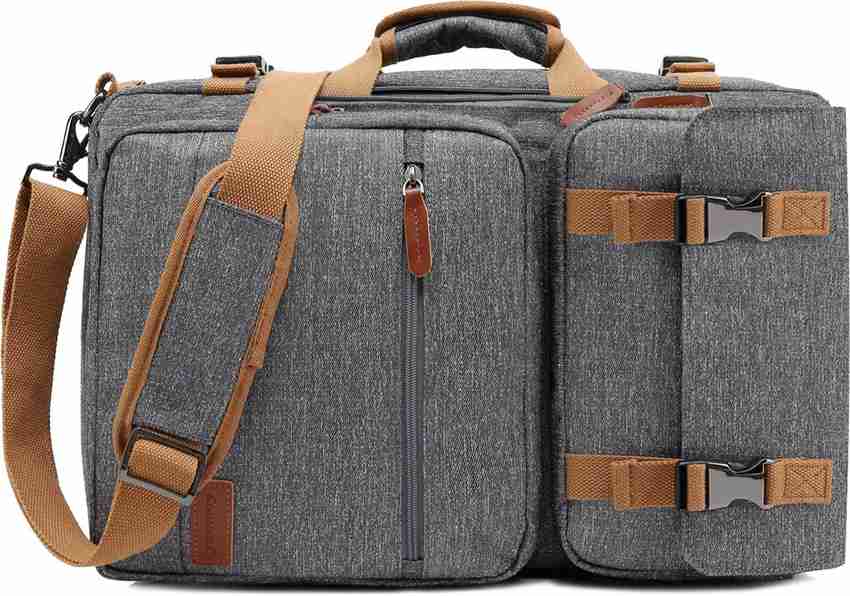 Flipkart Coolbell 3 in 1 Convertible Unisex Business Briefcase Backpack for 17.3 inch laptop Travel Rucksack Multi Functional Handbag with Leather Logo and pullers GREY Waterproof Multipurpose Bag...