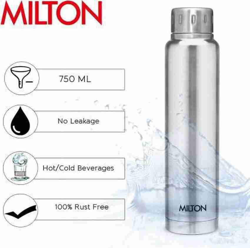 Milton Elfin 300 Thermosteel 24 Hours Hot and Cold Water Bottle, 300 ml,  Silver | Leak Proof | Easy to Carry | Office Bottle | Hiking | Trekking 