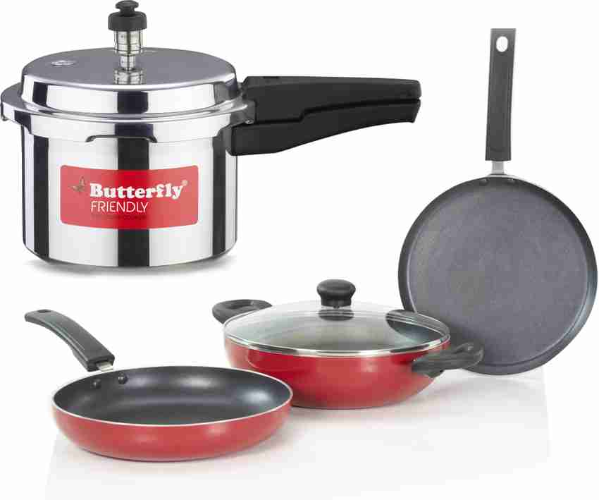 Butterfly Friendly Base IB Kitchen Starter Kit Induction Bottom Non Stick Coated Cookware Set Price in India Buy Butterfly Friendly Base IB Kitchen Starter Kit Induction Bottom Non Stick Coated Cookwa...