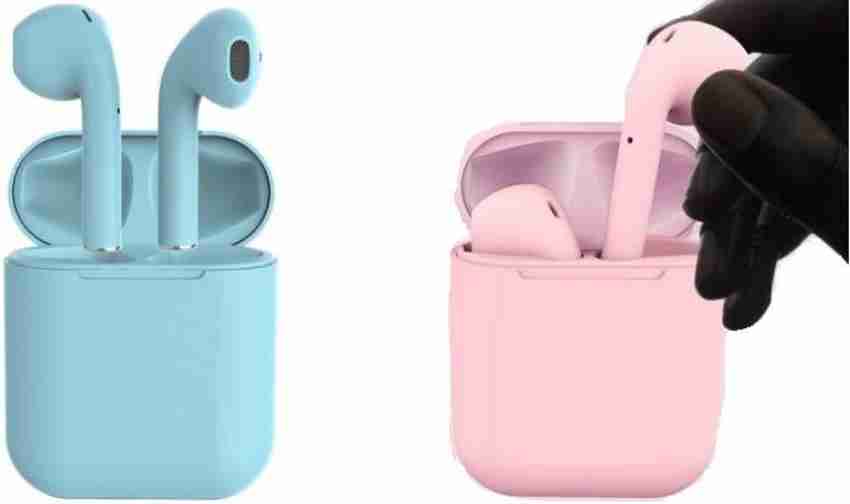 oxy PINK BLUE 12 AIRPODS PACK OF 2 Bluetooth Headset Price