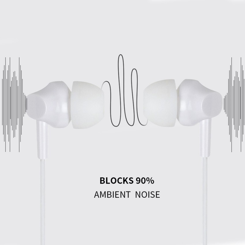 White discount noise earphones