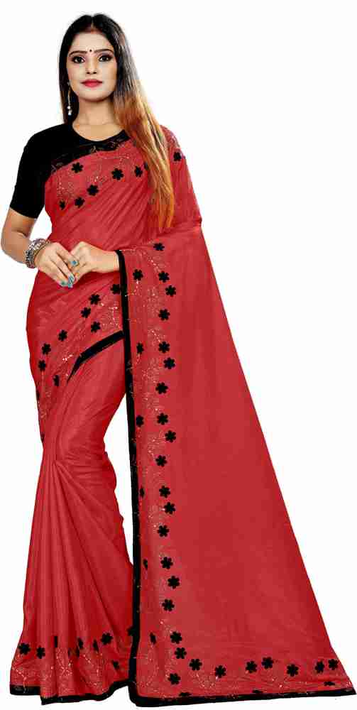 Buy Be4Me Embroidered Handloom Cotton Silk Red Sarees Online