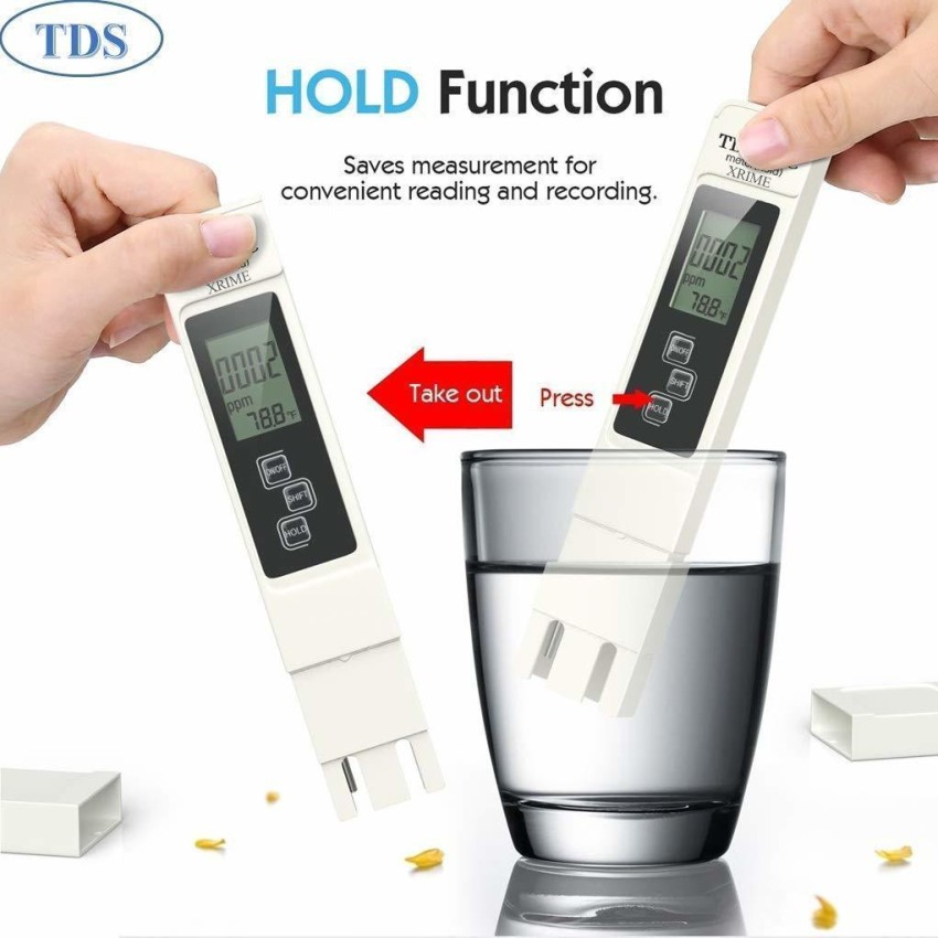 SHAPURE Digital Water TDS EC and Temperature (3 in 1) Meter, Purity Tester,  ATC Function, 1ppm Resolution, 0-9990 ppm Digital TDS Meter Price in India  Buy SHAPURE Digital Water TDS EC