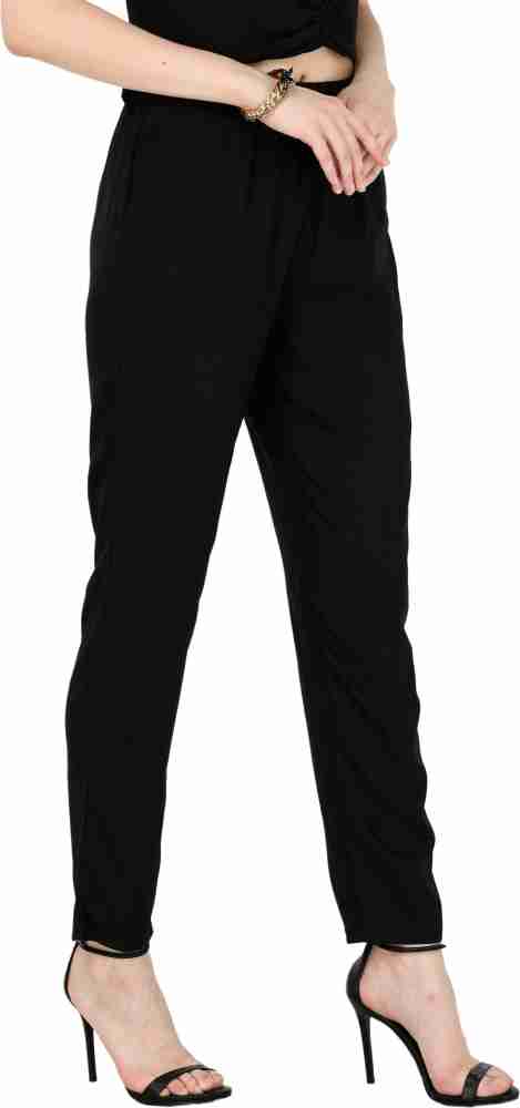 LASTINCH Regular Fit Women Black Trousers - Buy LASTINCH Regular Fit Women  Black Trousers Online at Best Prices in India