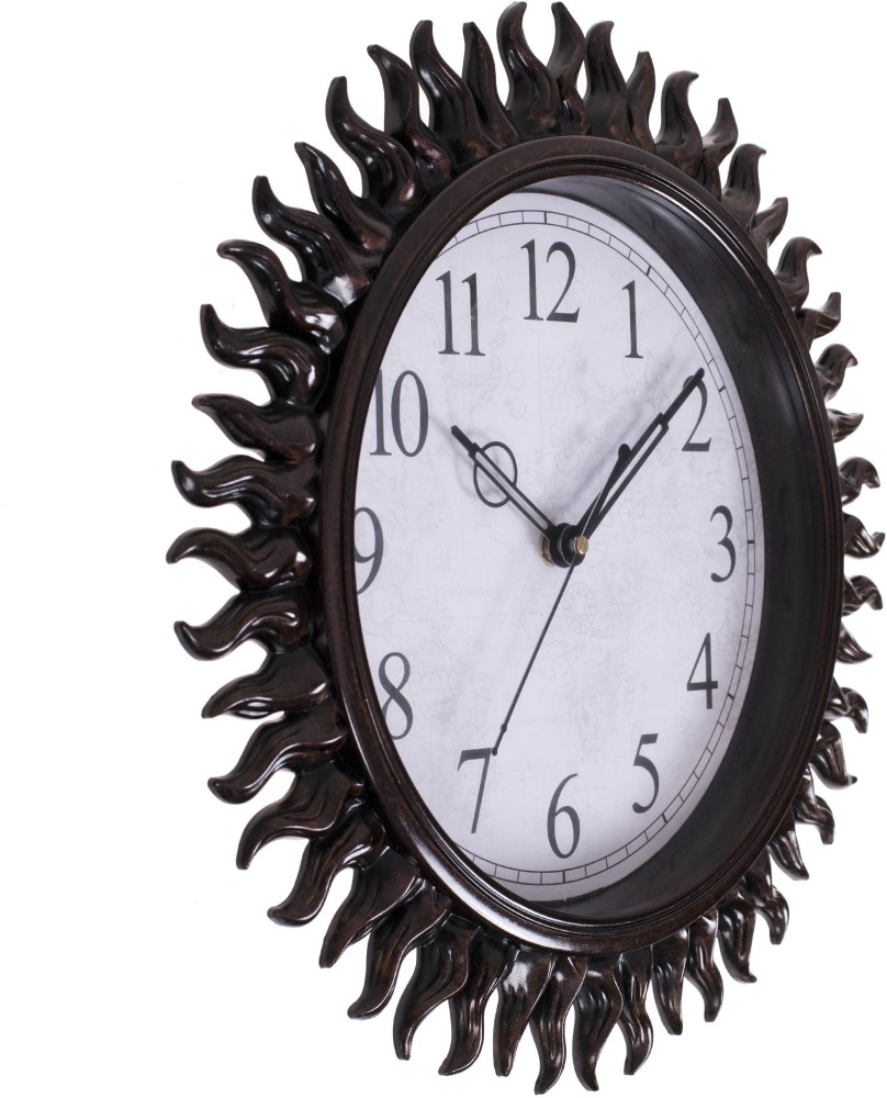 Buy RANDOM Brown Round Textured 30.48 Cm Analogue Wall Clock