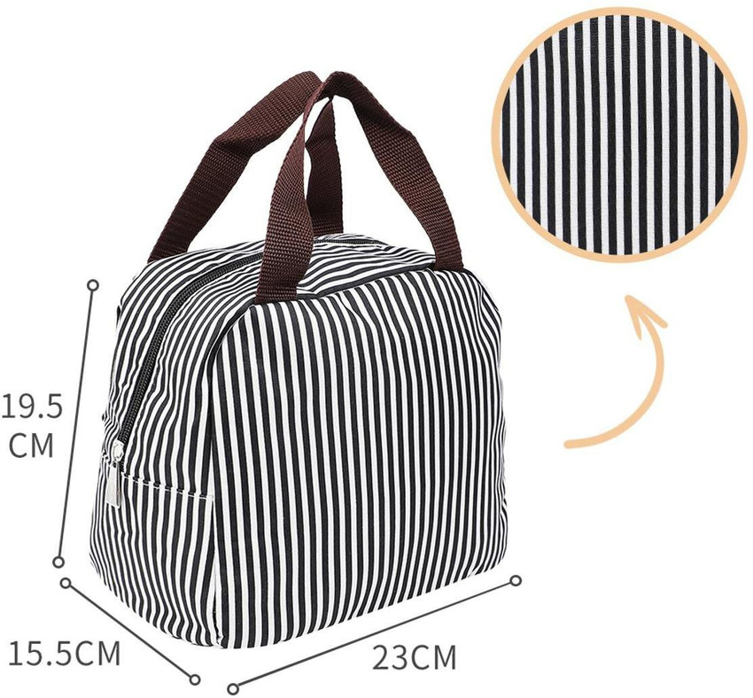 Black and white striped lunch discount bag