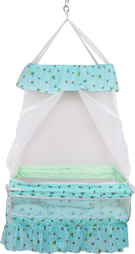 Baby hanging cradle with mosquito net discount
