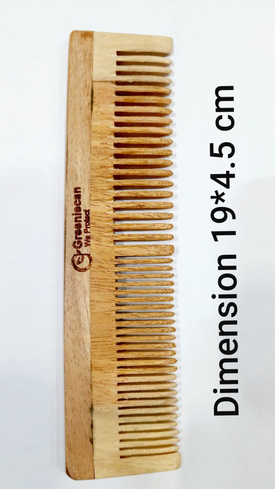 The Legend Organic Pure Neem Wood Comb Wide Teeth, Brown