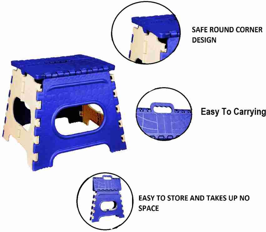 LACOPINE 12 Inch Folding Step Stool with Handle For Kids Children
