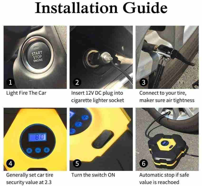 Tire pump that plugs into cigarette lighter top