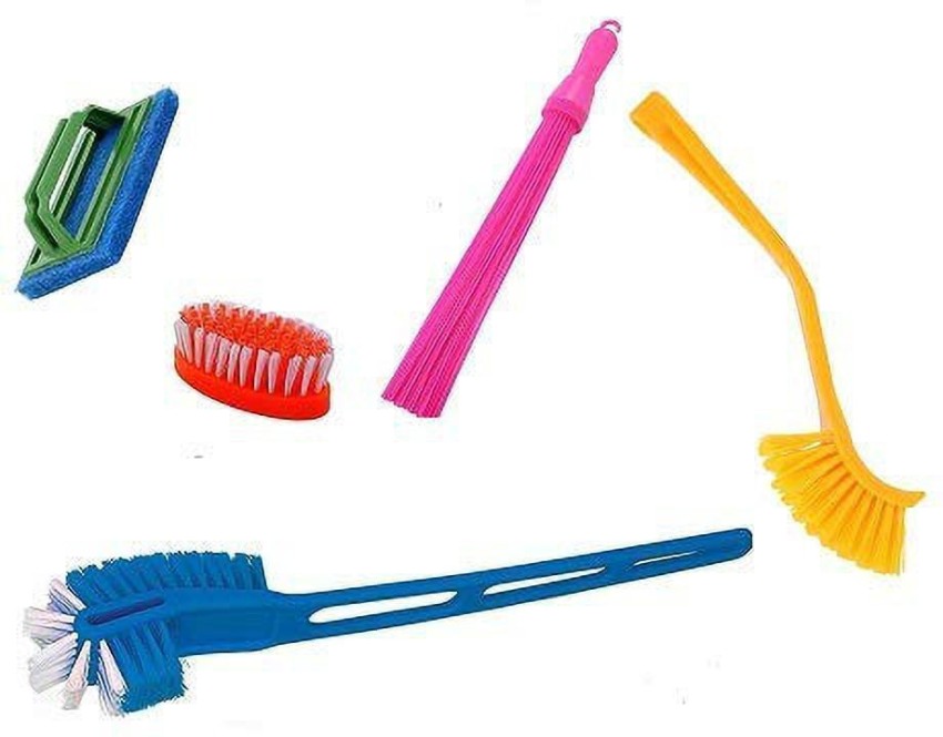 Mohprit Plastic Broom Toilet Brush and Bathroom Scrubber Brush