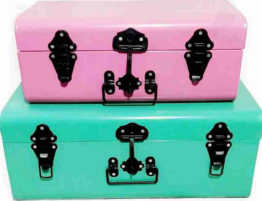 Pink metal suitcase store