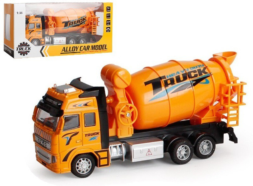 IndusBay Cement Concrete Mixer Truck Toy for kids 8 Inches Pull Back Alloy Die cast Mixer Truck Toys Vehicle For Boys Cement Concrete Mixer Truck Toy for kids 8 Inches Pull