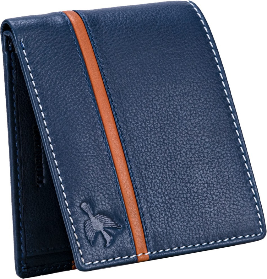 HORNBULL Men Blue Genuine Leather Wallet Navy Price in India