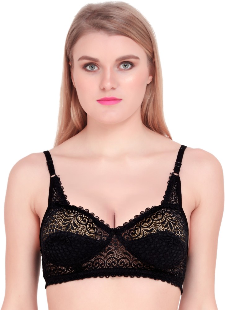 Fashion Frill Bras For Women Stylish Non-Padded Non-Wired Net Bra For Girls  (Size-38, Black) Women Full Coverage Non Padded Bra - Buy Fashion Frill Bras  For Women Stylish Non-Padded Non-Wired Net Bra