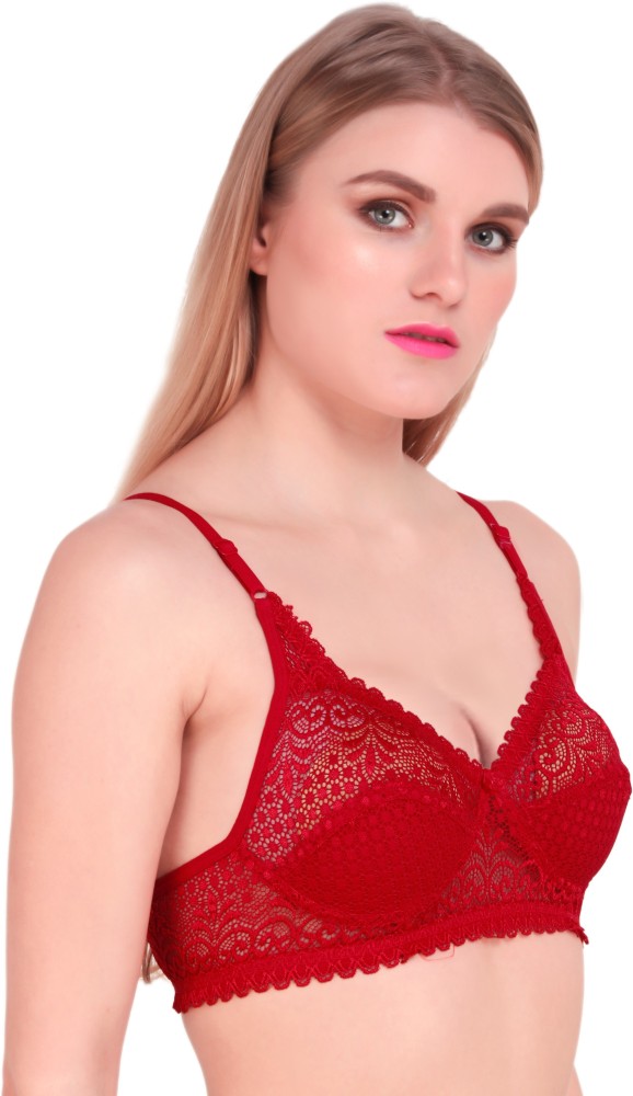 Fashion Frill Women's Bras Non-Padded Non-Wired Net Bra For Girls