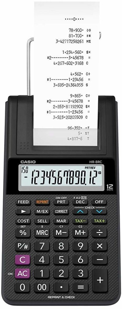 Flipkart.com | xcross xcrosscaisohr_8rc_bkcalculater_08 Xcross Casio HR-8RC-BK 150 Steps Check & Correct Calculator with Reprint Feature Printing Calculator - Printing