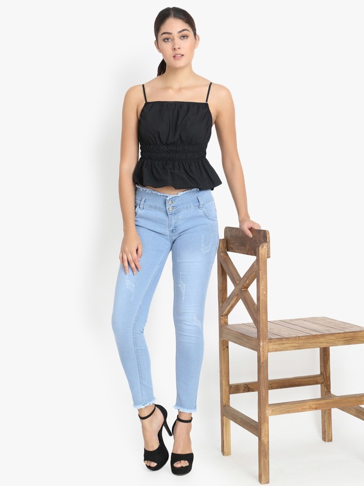 Ladies jeans tops store flipkart