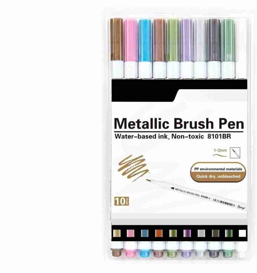 Metallic Brush Pen, Metallic Markers, Brush Pens, Brush Pen Set,  Calligraphy Markers, Colourful Brush Pens, Journal Pens, Scrapbooking Pens  