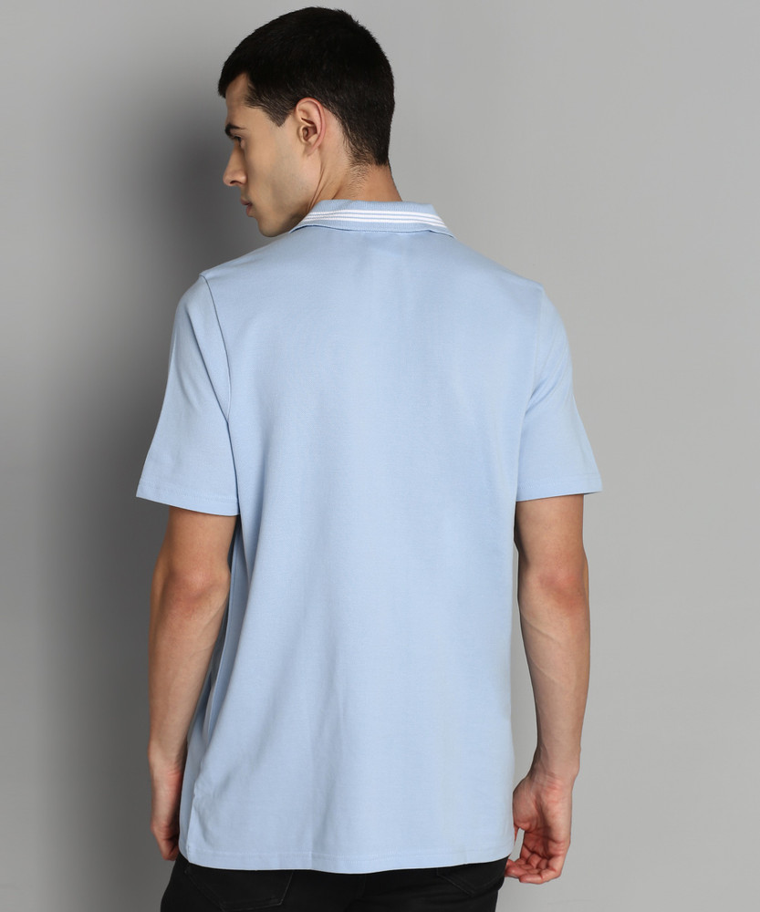 ADIDAS ORIGINALS Self Design Men Polo Neck Light Blue T Shirt