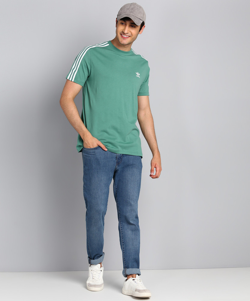 ADIDAS ORIGINALS Solid Men Round Neck Green T Shirt