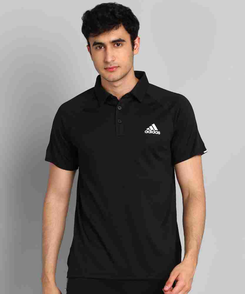 Wetland thrill straight ahead ADIDAS Solid Men Polo Neck Black T-Shirt - Buy ADIDAS Solid Men Polo Neck  Black T-Shirt Online at Best Prices in India | Flipkart.com
