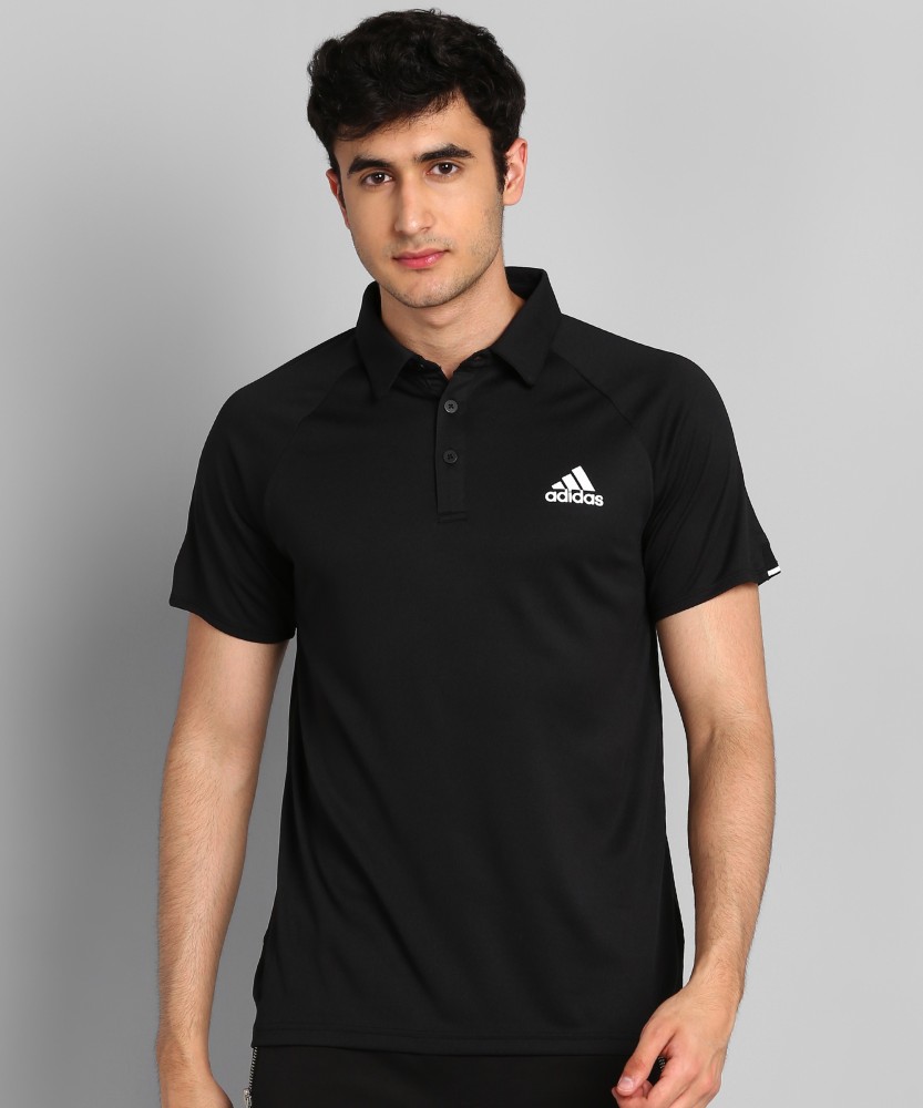 ADIDAS Solid Men Polo Neck Black Buy ADIDAS Solid Men Polo Neck Black T-Shirt Online at Best Prices in India | Flipkart.com