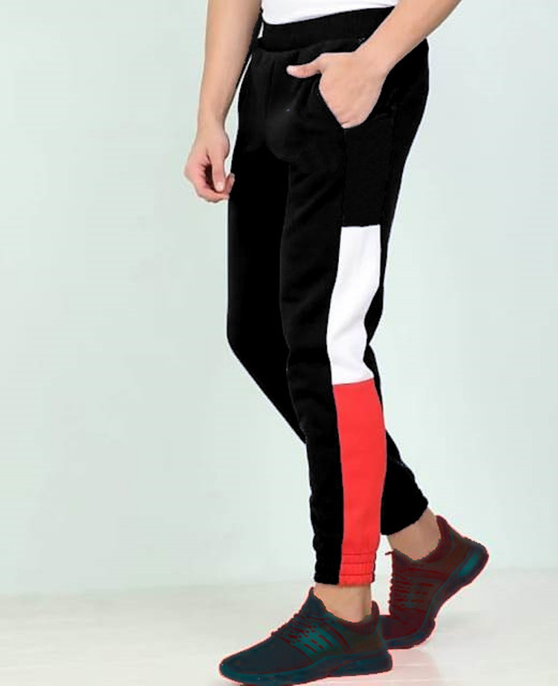 FastColors Solid Men Red Black Track Pants Buy FastColors Solid