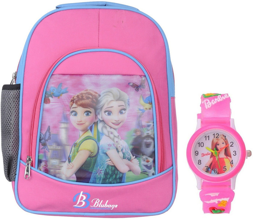 blubags 13 Litre Pink Ana Elsa Nursery LKG UKG School Bag For