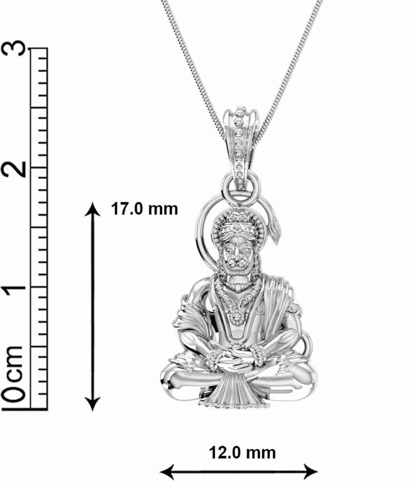 Pure silver clearance hanuman pendant