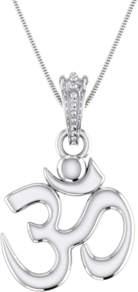 Akshat Sapphire Sterling Silver 92.5 purity Om Pendant for Men