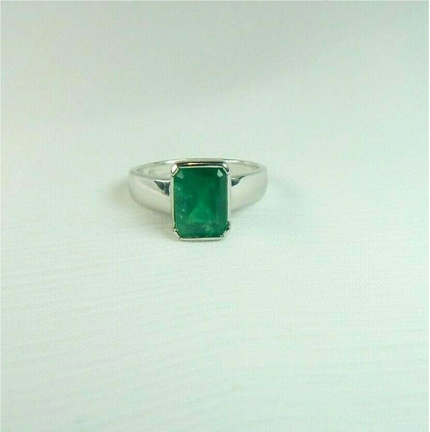 Jaipur Gemstone Panna stone ring natural original gemstone Emerald silver ring for unisex by Jaipur Gemstone Silver Emerald Silver Plated Ring Price in India Buy Jaipur Gemstone Panna stone ring
