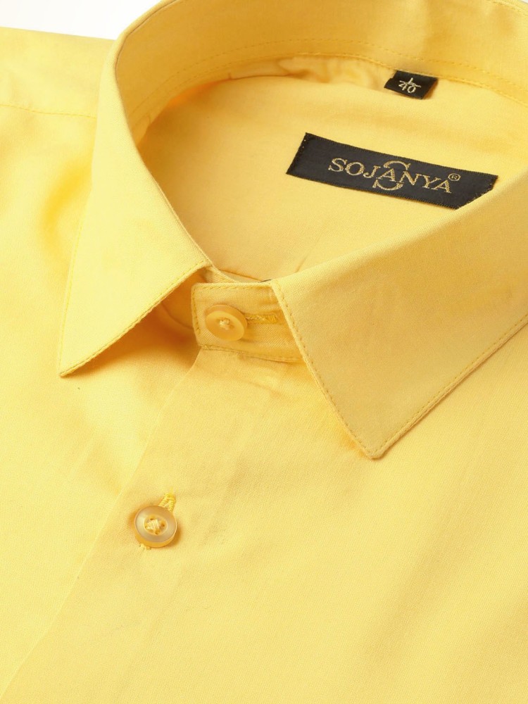 SOJANYA Men Solid Formal Yellow Shirt - Buy SOJANYA Men Solid