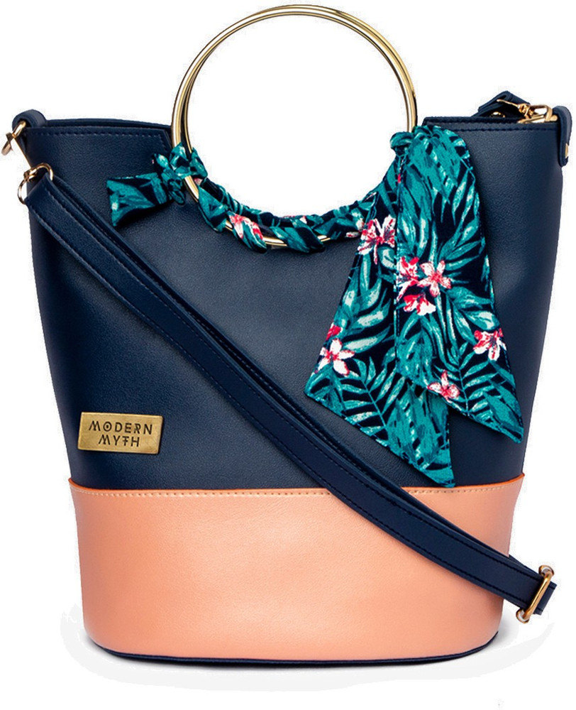 MODERN MYTH Blue Sling Bag Tropical Bucket Peach Blue Price in India Flipkart