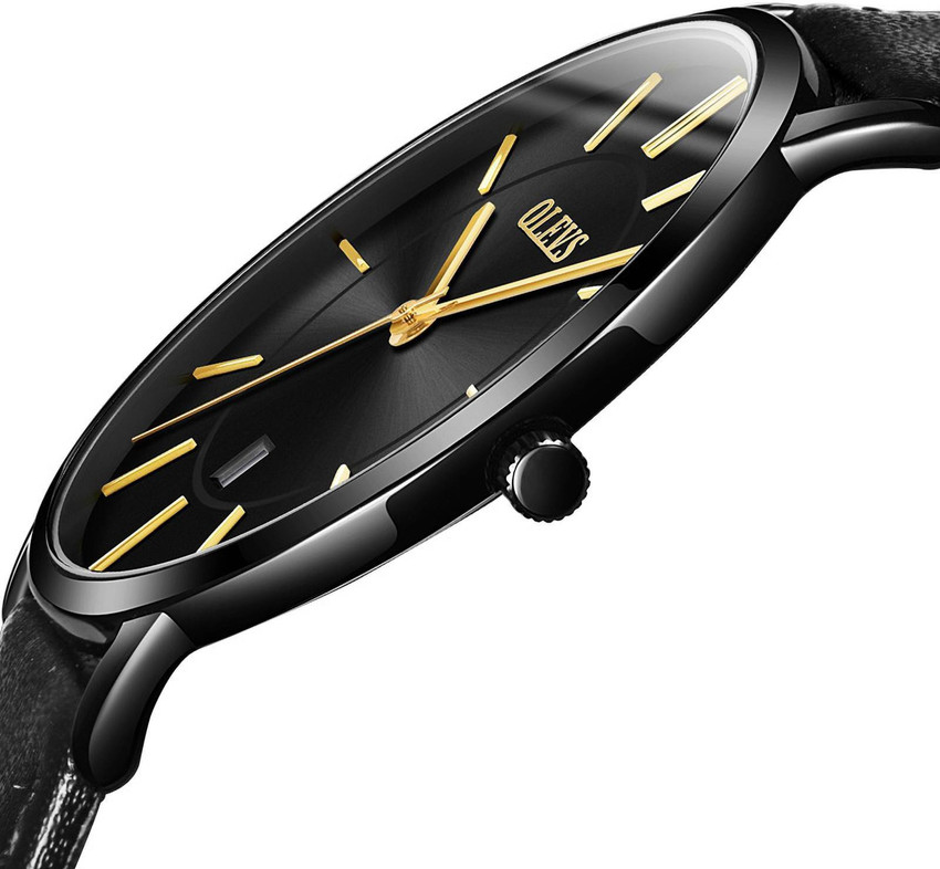 OLEVS OL W BR 003 quartz black genuine leather ulta thin Analog Watch For Men Buy OLEVS OL W BR 003 quartz black genuine leather ulta thin Analog Watch For Men Casual Japanese Quartz Slim