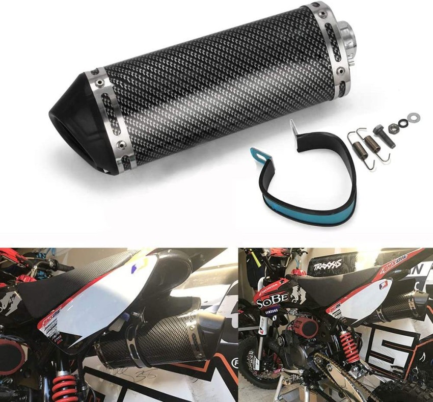 AutoPowerz Universal Hexa Cut,Stainless Steel Slip On Exhaust Silencer  36-51 mm Muffler Pipe for All Bikes/Motorcycle (Black Carbon)