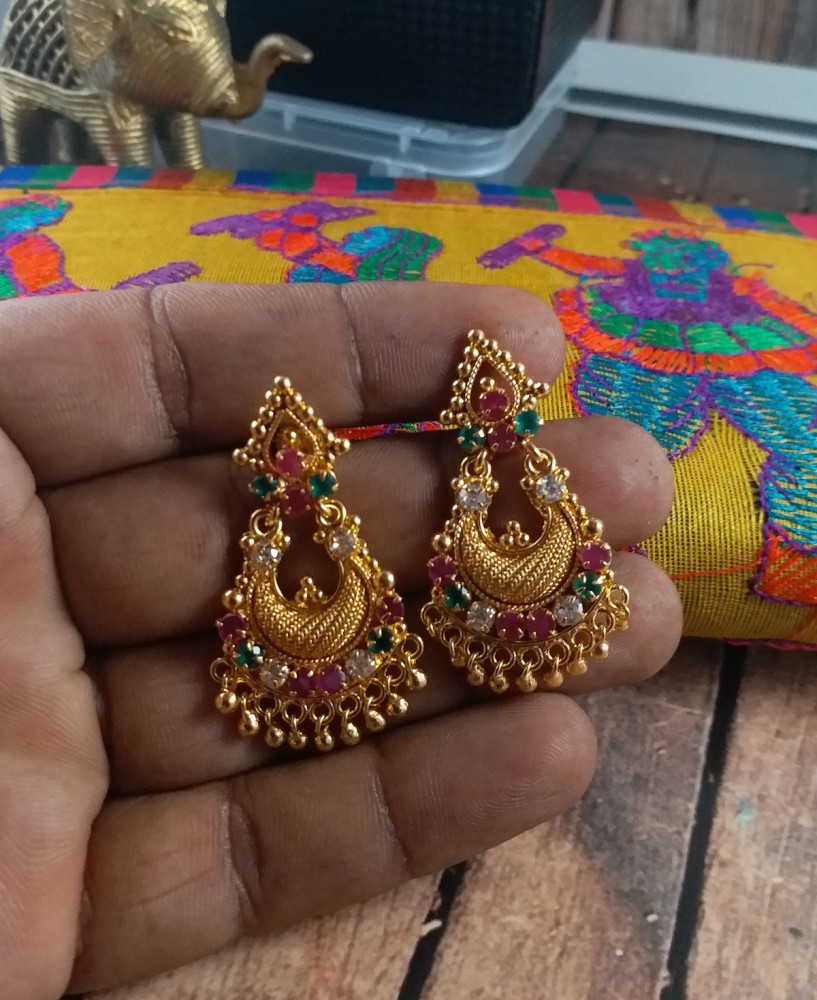 Buy Gold Earrings for Women by Jewels galaxy Online  Ajiocom